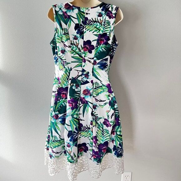 Donna Ricco Multi-Color Floral Sleeveless Dress Size 10 - Picture 4 of 5